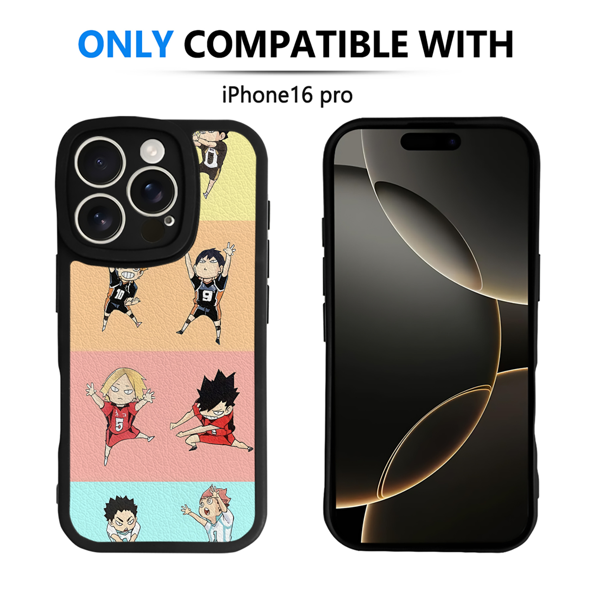 （画像用） ハイキュー!! Haikyu!! 【iPhone 16シリーズ対応】シリコンスマホケース（レザー調） 材質：シリコン